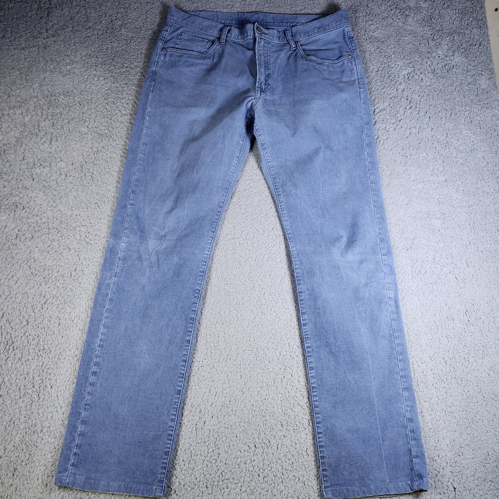 Uniqlo Men's Slim Fit Corduroy Pants Size 34x34 Blue Casual Jeans Preppy Urban